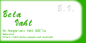 bela vahl business card